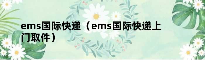 ems国际快递（ems国际快递上门取件）